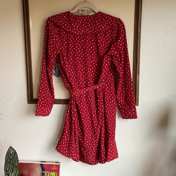 Storets Red White And Blue Ditsy Wrap Dress - Picture 6 of 6